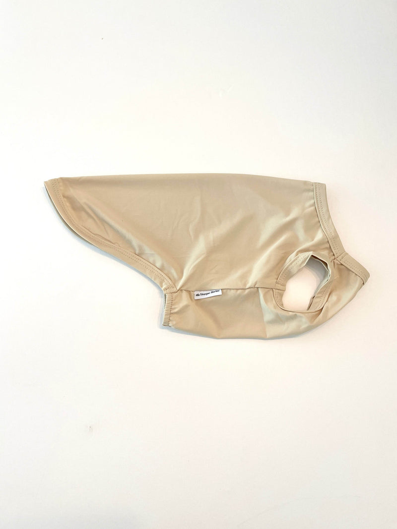 Beige UV Protection Dog Shirt – Lightweight Rash Guard for Summer Adventures - Sharper Barker