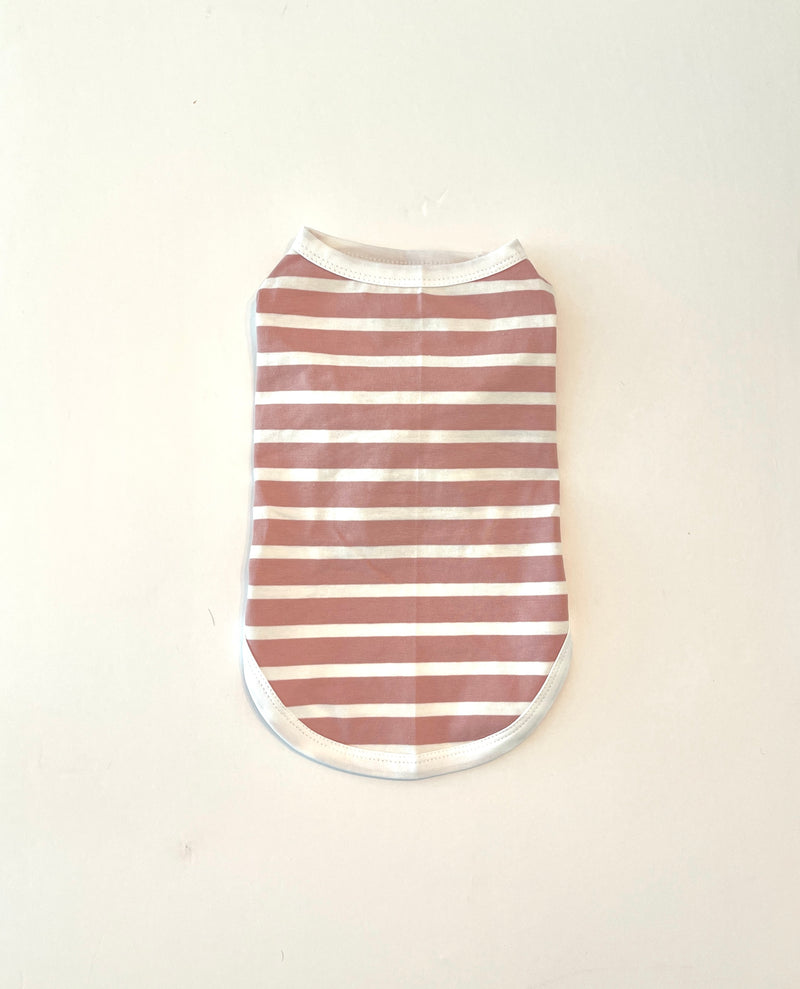 Pink striped dog shirt – cute breathable dog outfit