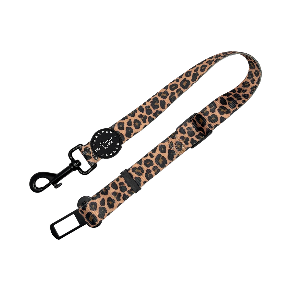 brown leopard seatbelt for dogs, car restraint